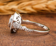 Octagon Shape Art Deco Moissanite Vintage Ring