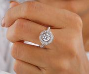 Octagon Shape Art Deco Moissanite Vintage Ring