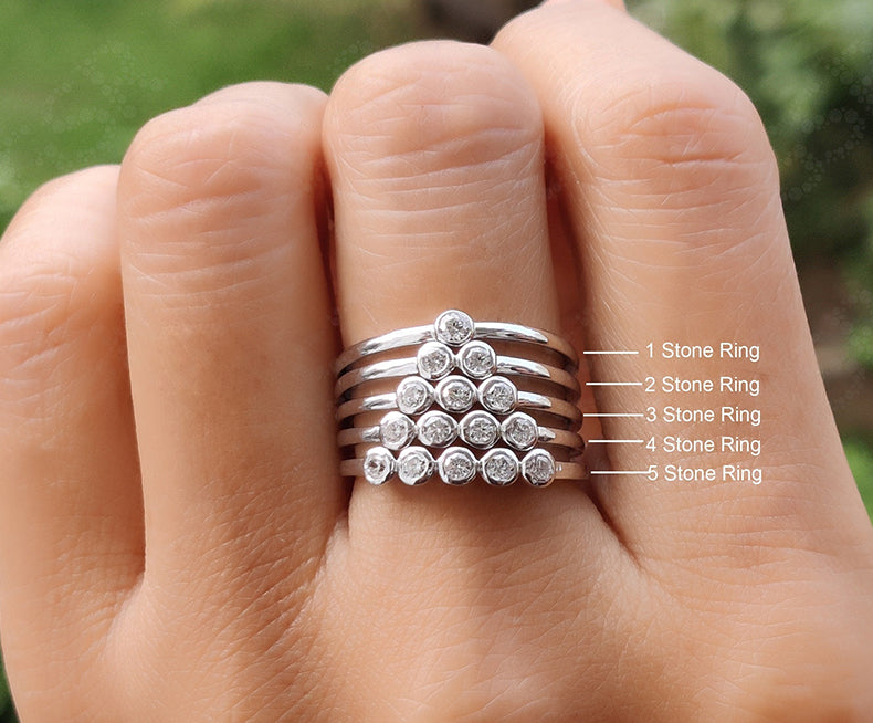 Elegant Round Solitaire Bezel Set Engagement Ring - Versatile Stacking, Promise, or Anniversary Jewelry for Women