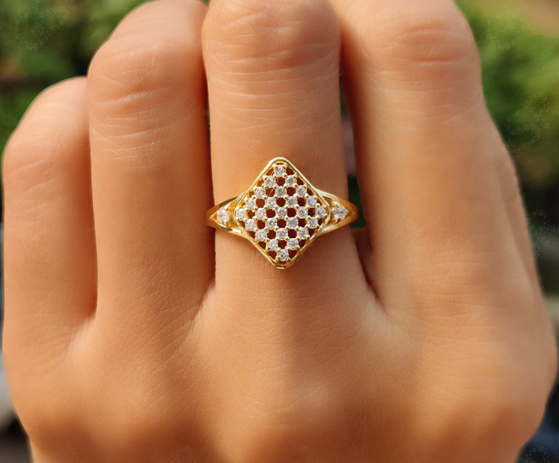 Contemporary Moissanite Gold Stackable Ring - Silver and Gold Stacking Delicate Ring - Versatile Fine Jewelry for Promise or Anniversary