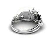 1.05 Ct Unique Skull Moissanite Engagement Ring, Gothic Wedding ring, unique skull women ring, Bridal Handmade Jewelry, Sterling Silver