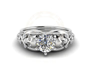 1.05 Ct Unique Skull Moissanite Engagement Ring, Gothic Wedding ring, unique skull women ring, Bridal Handmade Jewelry, Sterling Silver