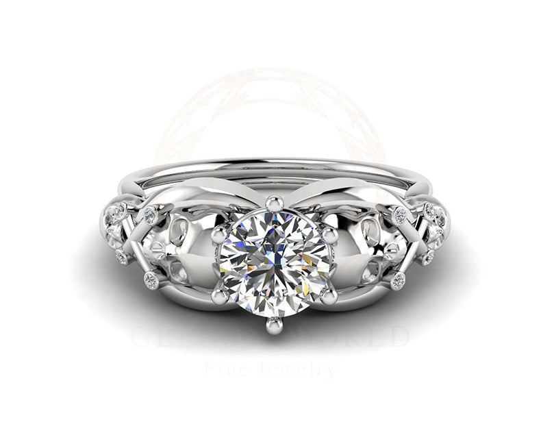 1.05 Ct Unique Skull Moissanite Engagement Ring, Gothic Wedding ring, unique skull women ring, Bridal Handmade Jewelry, Sterling Silver