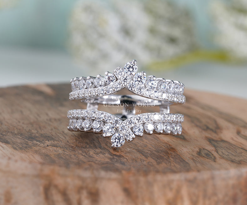 Vintage Enhancer Wedding Ring Band, wrap Guard Band