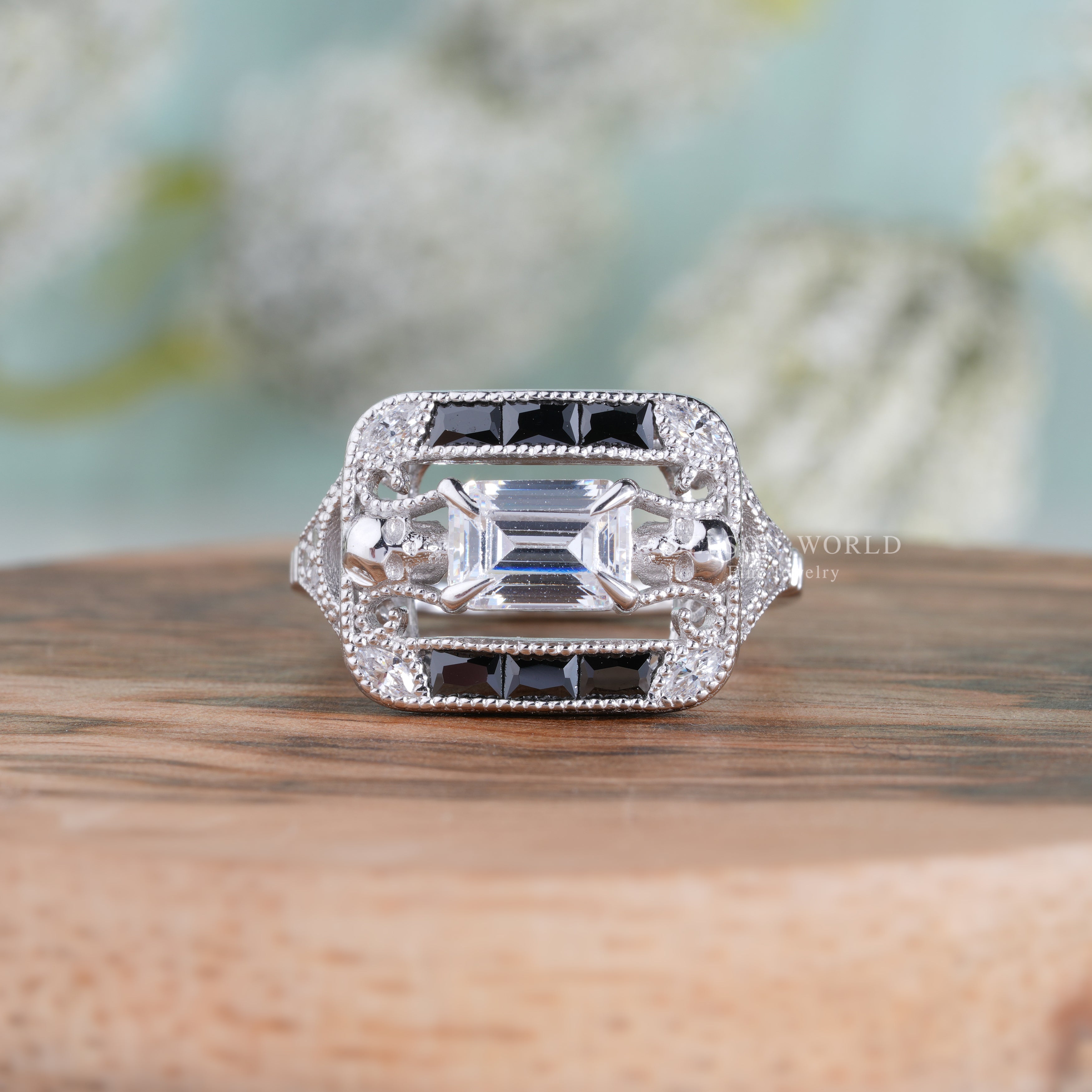 Vintage Skull Engagement Ring / Antique Skull Ring /