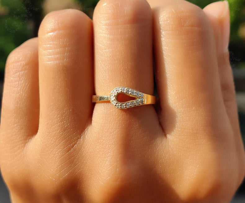 Elegant Dainty Gold Ring - Moissanite Stackable Anniversary Jewelry