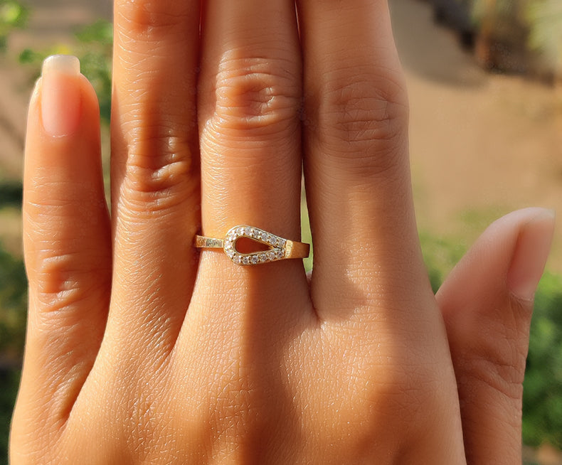 Elegant Dainty Gold Ring - Moissanite Stackable Anniversary Jewelry