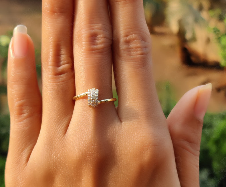 Elegant Unique Dainty Gold Delicate Ring - Silver and Solid Gold Stackable Beauty - Moissanite Stacking Ring, Perfect Minimal Gift and Promise Minimalist Ring