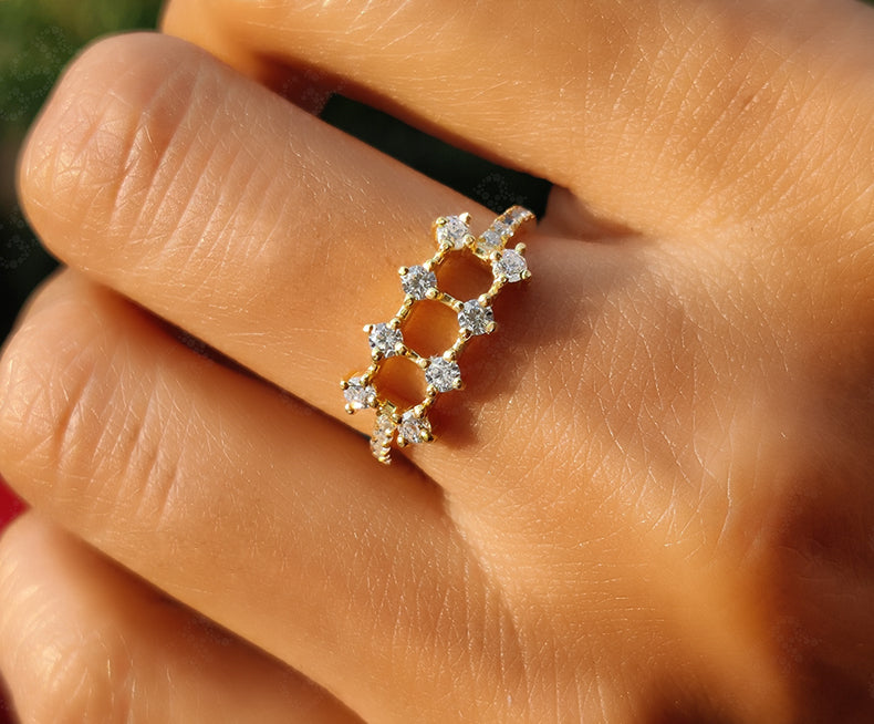 Elegant Unique Dainty Gold Minimal Ring - Silver and Gold Stackable Beauty - Moissanite Stacking Ring, a Perfect Anniversary Gift and Promise Minimalist Ring