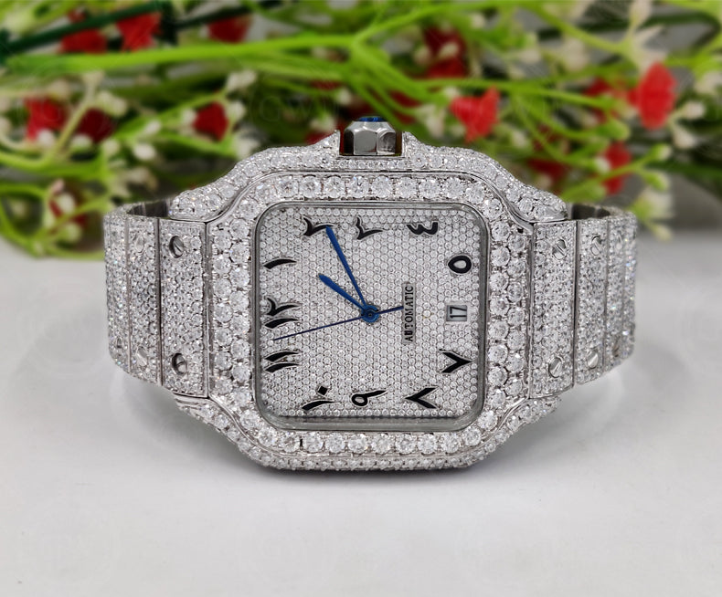 Moissanite Diamond iced out Luxury watches, Fully Automatic Hip Hop Buss Down Watch - Gelson World - Premium Silver and Gold Jewelry for USA Shoppers