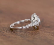 Octagon Shape Art Deco Moissanite Vintage Ring
