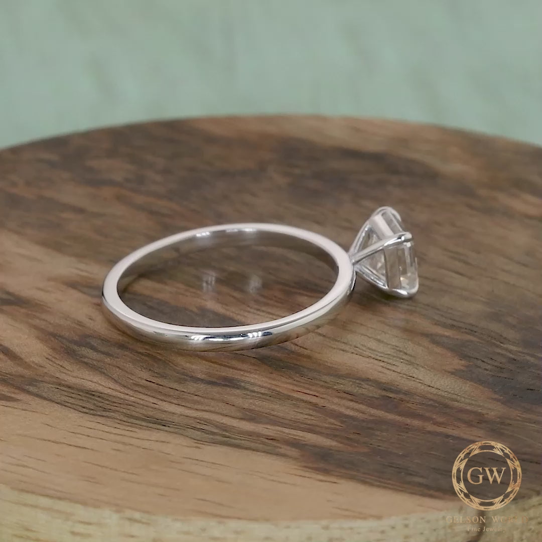 Moissanite Solitaire Ring For Women, Promise Ring, 1 Ct To 3 Ct Single Stone Ring