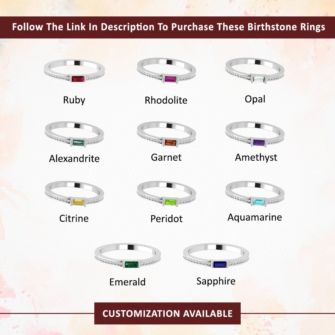 Elegant Silver and Gold Garnet Stacking Ring - January Birthstone Beauty - Dainty Garnet Baguette Ring, Ideal Gemstone Choice for Mom - Minimalist Stackable Rings - Gelson World - Premium Silver and Gold Jewelry for USA Shoppers