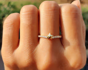 Unique Dainty Star Stackable Ring - Moissanite Minimalist Silver and Gold Stacking Ring - Star Wedding Ring