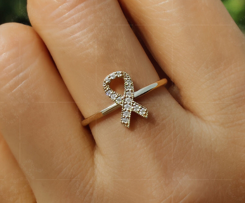 Survivor's Hope Ribbon Ring: A Symbol of Courage and Strength in Moissanite Jewelry