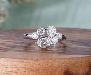 1.20 Ct Round Moissanite Six Stone Anniversary ring