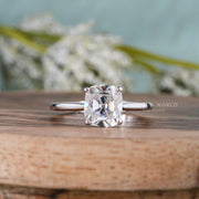 Elongated Old Mine Cut Cushion Cut Ring