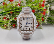 Moissanite Diamond iced out Luxury watches, Fully Automatic Hip Hop Buss Down Watch Two Tone