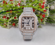 Buss Down VVS Moissanite Diamond Fully Automatic Luxury Watch iced out Hip Hop watches Two Tone