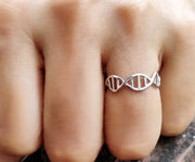 DNA Chemistry Molecule Rings Double Helix Ring Minimalist Ring, 14k Gold Ring, Stacking Rings, Minimalist Ring For Women, Open ring Design