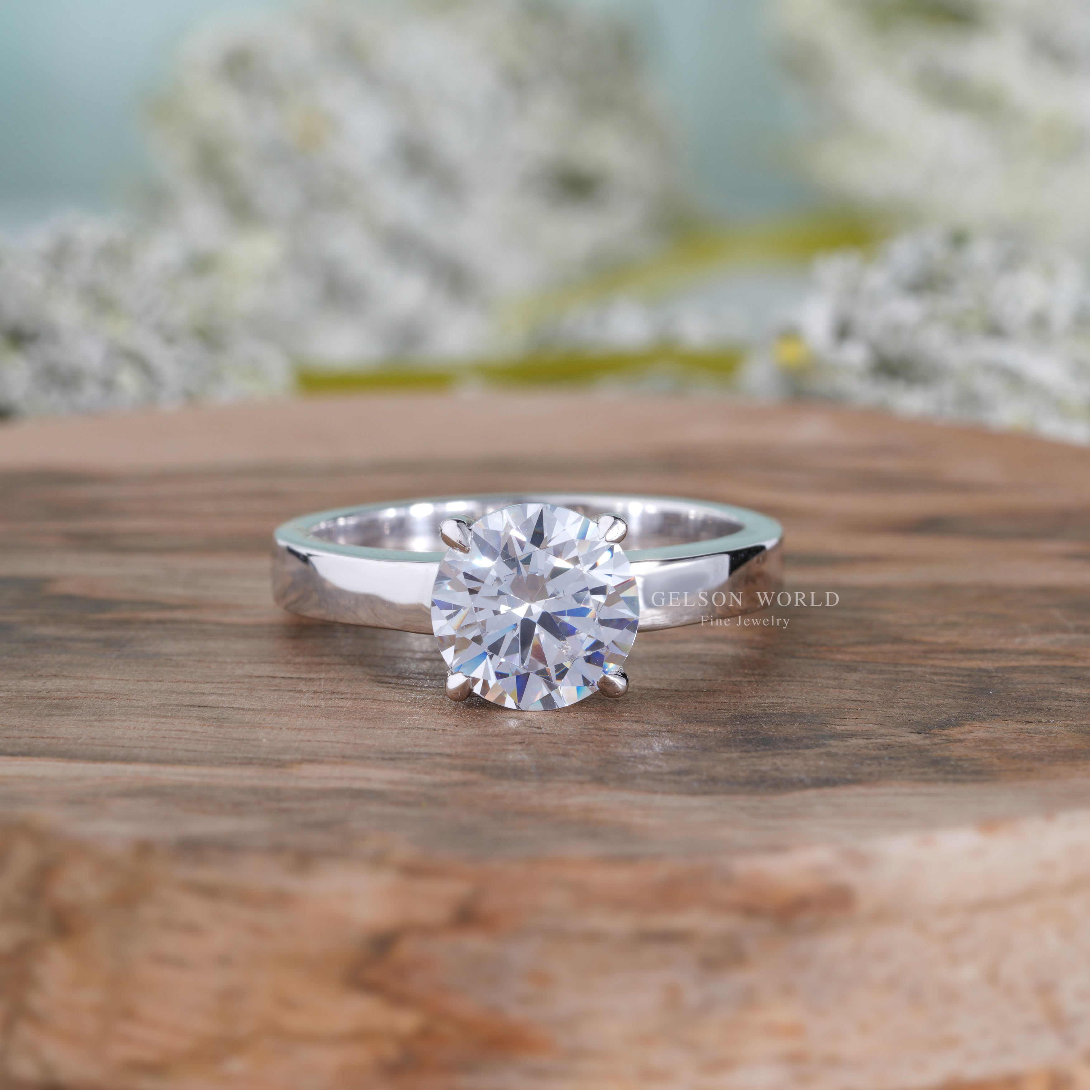 2.5Ct Round Cut Moissanite Solitaire Engagement Ring