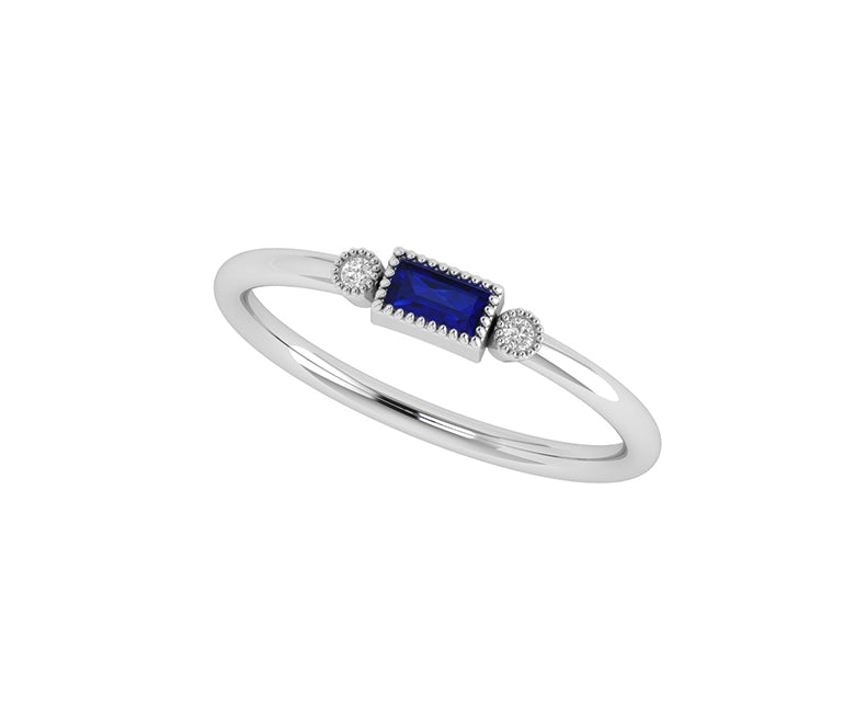 Sapphire September Birthstone Stacking Ring