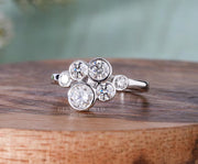 1.20 Ct Round Moissanite Six Stone Anniversary ring