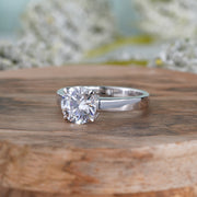 14K White Gold Promise Ring For Her, Classic Wedding Rings For Women