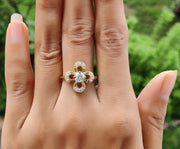 Nature-Inspired Floral Stackable Ring in Silver and Gold - Perfect Promise or Anniversary Gift for Her