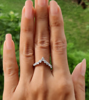 Silver and White Gold Dainty Promise Ring - Perfect Anniversary Gift