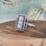 Art Deco Engagement Ring, Sterling Silver, Gelson World