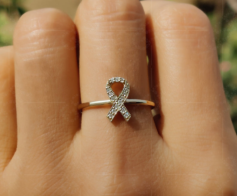 Survivor's Hope Ribbon Ring: A Symbol of Courage and Strength in Moissanite Jewelry