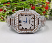 Moissanite Diamond iced out Luxury watches, Fully Automatic Hip Hop Buss Down Watch Two Tone