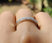 Radiant Moments: Round Moissanite Stackable Wedding Rings for Your Special Day