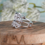 Art Deco Wedding Ring, Ring enhancers and wraps, 14K Gold Moissanite ring enhancer, Women's Ring