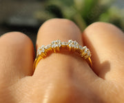 Elegant Stacking Ring - Marquise & Round Moissanite Band