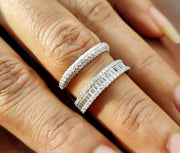 Baguette & Round Moissanite Ring Guard Enhancer, Ring Jacket