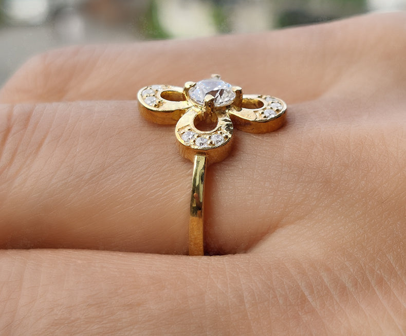 Nature-Inspired Floral Stackable Ring in Silver and Gold - Perfect Promise or Anniversary Gift for Her