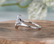 Double Pear Shaped Moissanite Ring, Unique Teardrop Engagement Ring, Split Shank Ring, Promise Rings For Women, Inspired By Tear Of Two Eye