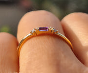 Birthstone Beauty: Stackable Silver and Gold Amethyst Rings for a Minimalist Elegance