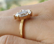 Romantic Toi Et Moi Moissanite Ring: Princess and Marquise Cut Elegance in Gold