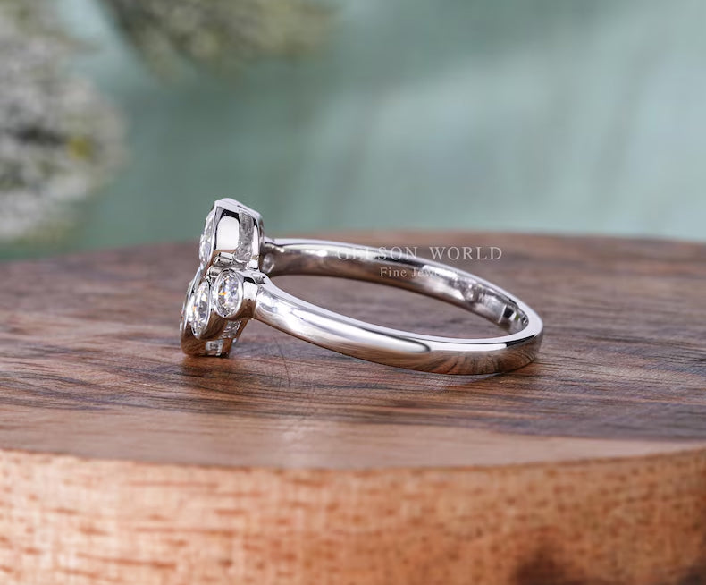 1.20 Ct Round Moissanite Six Stone Anniversary ring