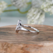 Unique Teardrop Engagement Ring, Split Shank Ring, Promise Rings For Women, Inspired By Tear Of Two Eye