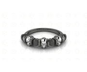 0.65 Ct Unique Gothic Skull Round 4 Stone CZ Engagement Wedding Ring, Women Wedding ring, Sterling Silver, Propose Ring, Halloween Gift