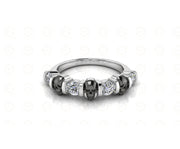 0.65 Ct Unique Gothic Skull Round 4 Stone CZ Engagement Wedding Ring, Women Wedding ring, Sterling Silver, Propose Ring, Halloween Gift