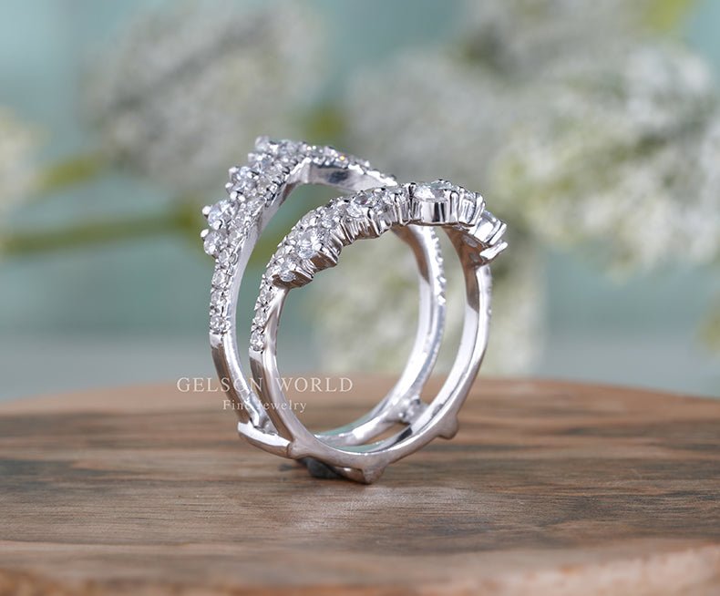 2.03 Cts Round Cut Cz discount Diamond Wrap Guard Band Wedding Wrap Ring Enhancer Wedding Wrap Band Solitaire Engagement Enhancer 925 Sterling Silver