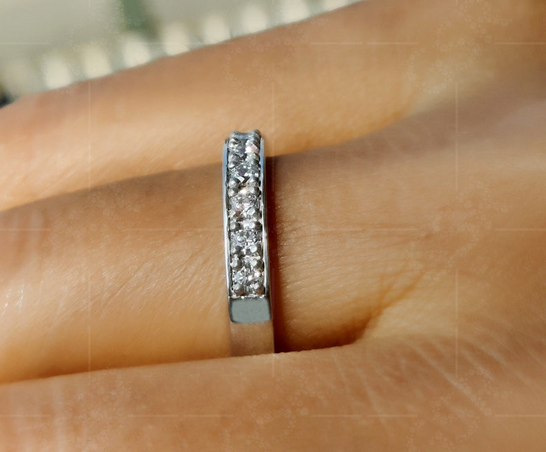 Radiant Moments: Round Moissanite Stackable Wedding Rings for Your Special Day