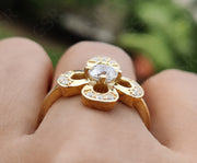 Nature-Inspired Floral Stackable Ring in Silver and Gold - Perfect Promise or Anniversary Gift for Her