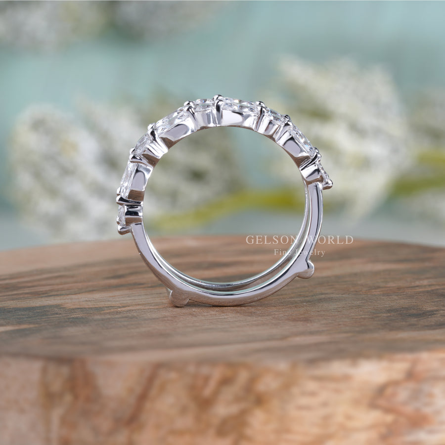 Enhancer Ring Band, Moissanite Ring Enhancer, 14K Gold Ring Enhancers and Wraps, Enhancer Wedding Band, Matching Band, Enhancer for Women