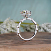 Yellow Oval Moissanite Engagement Ring